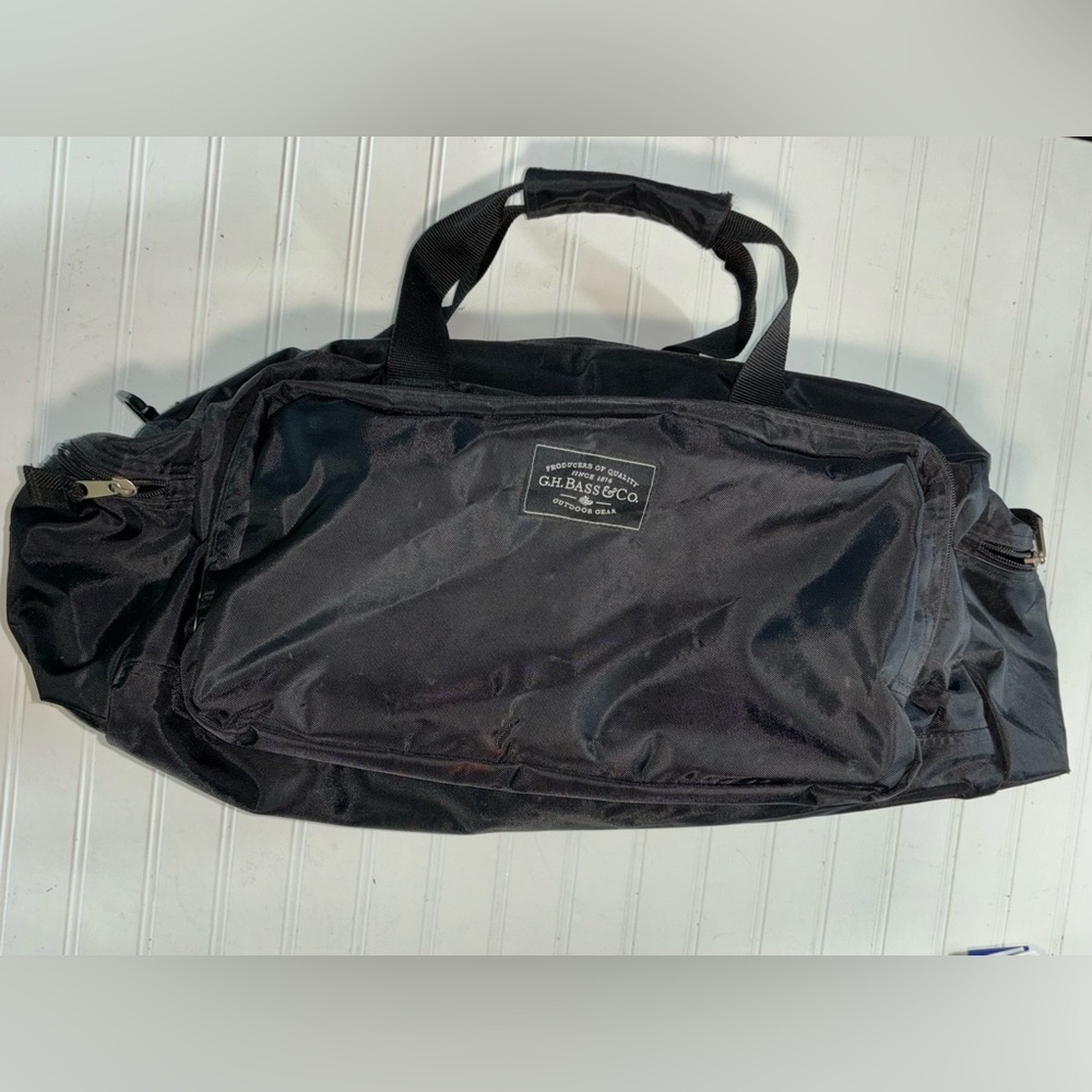 G H Bass & Co Outdoor Gear Black Duffle Bag 19.5W x 8H x 10D Very Good Condition